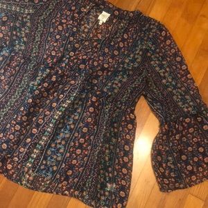 🌻SELF ESTEEM🌻BOHO FLORAL SHEER TOP